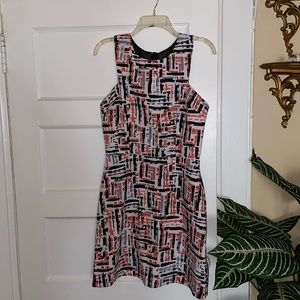 A pattern dress with mesh back